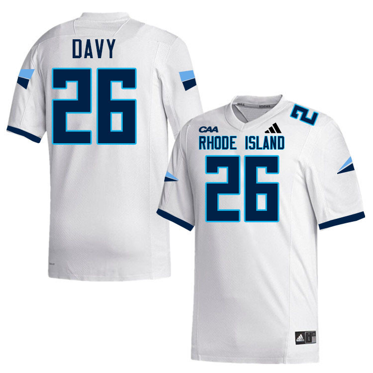 Rhode Island Rams #26 Rohan Davy College Football Jerseys,Uniforms-White